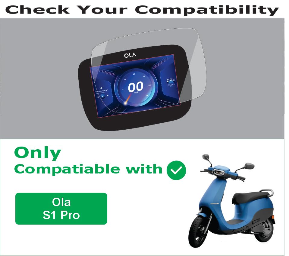 Image of OHAYO Screen Protector for Ola S1 Pro (1st & 2nd Gen), Ola S1, Ola S1 Air Electric Scooter Display | 9H Hardness, Military Strength, Scratch Resistant, HD Clear, Bubble-Free, Ultra Durable Protective Film for Digital Screen