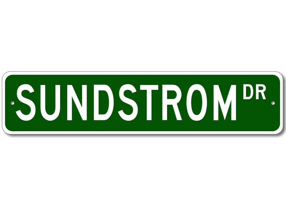 peiyeety Vintage Metal Tin Sign Decorative Wall Art Sundstrom Dr Themed Street Sign, Rustic Style, Durable Waterproof Rustproof, For Home, Personalized Decor, Entryway, Easy To Mount, 4x16 Inch