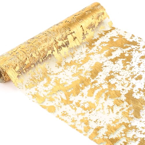 LEMESO 28 cm x 5 M Rollo de Tela por Metros Camino de Mesa de Organza Decoracion Mesa Navidad Elegante