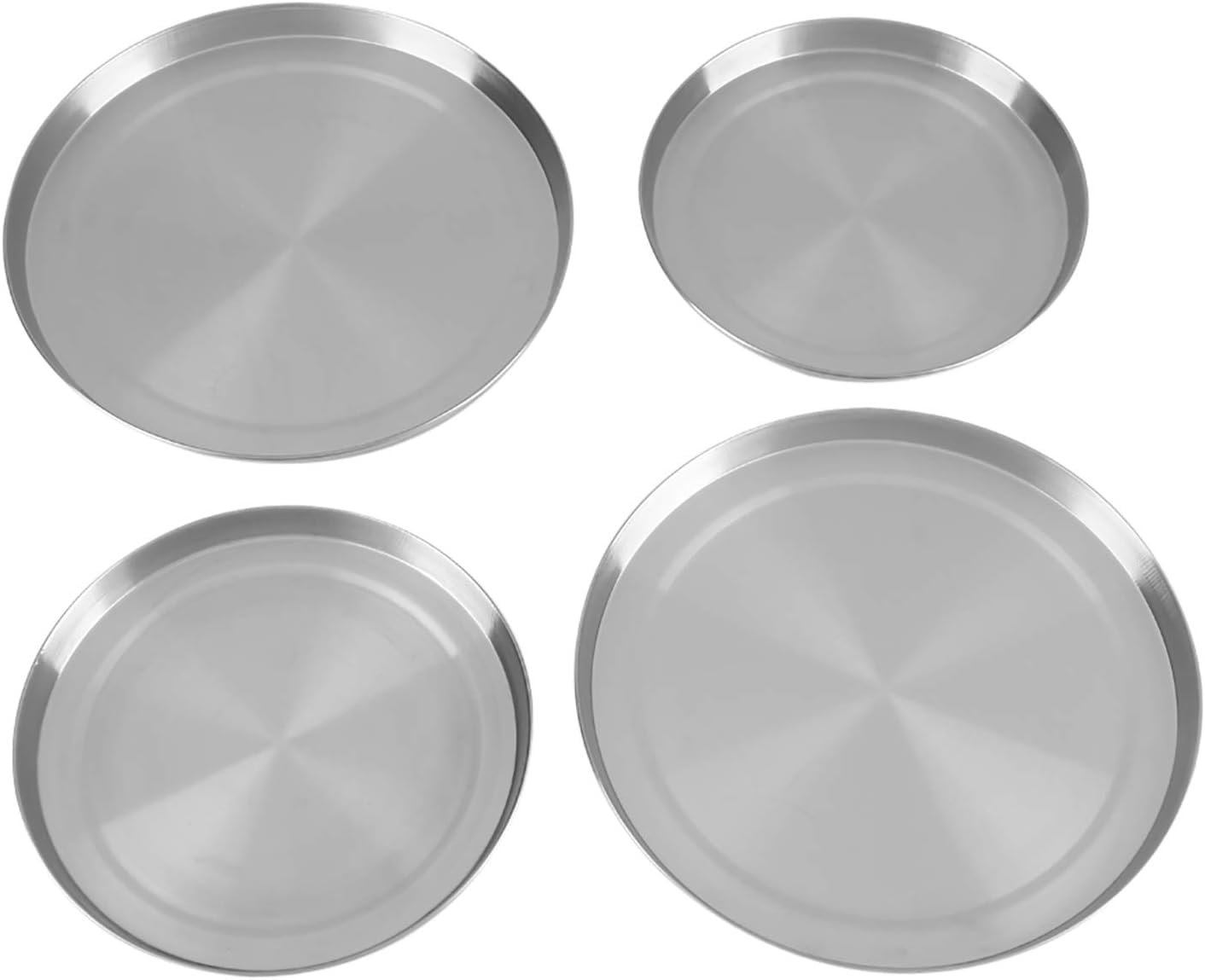 Edelstahl Herdabdeckplatten Rund 4er Set, Herdplatten Abdeckungen für Elektroherd, 2×21cm & 2×17cm Herdabdeckplatten Edelstahl Silber Herdplattenabdeckung