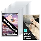 Rainmae 25 Pack 6' x 9' Jumbo Card Sleeves, Rigid Photocard Protectors for Oversized Trading Cards Sheet Protectors, Paper Sleeves Jumbo Sports Cards Sleeves Hard Plastic Document Holder Protector