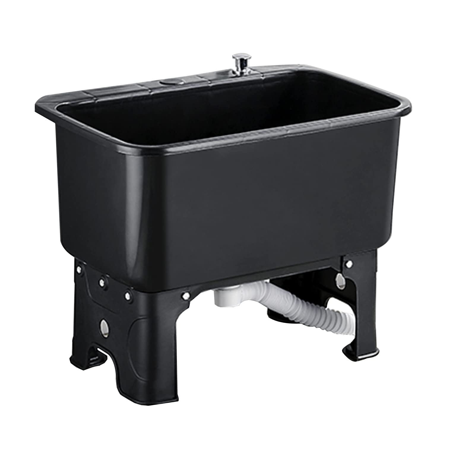 TAXXII Mop Sink for Washing Room, Utility Slop Sinks Basement, Garage, Free Standing Wash Station Tubs and Drainage(Size:60x40cm/23.6X15.7in,Color:Black)