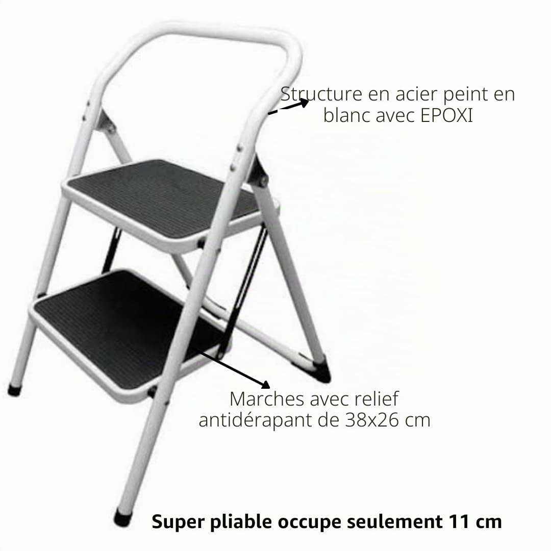 Homelux 411756 Tabouret Pliable en Acier 4 marches
