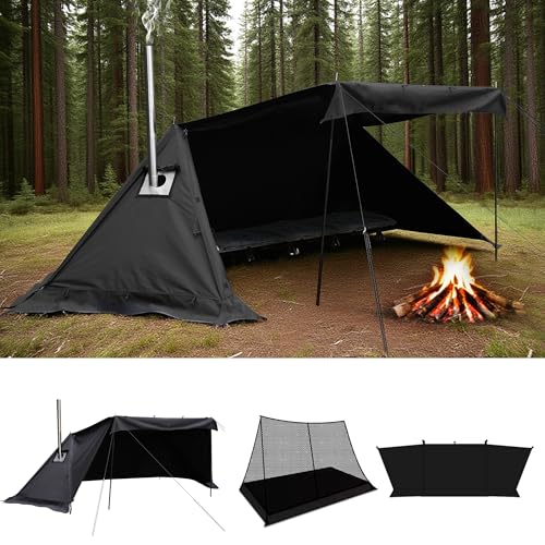 Hot Tent for 1-2 Person, PU3000mm Waterproof, Aluminum Poles...