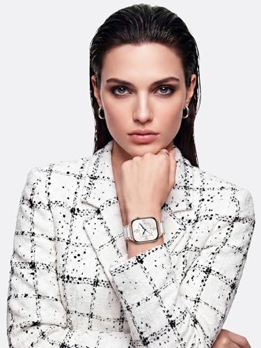 Image of V.R.HOPE Apple Watch Band for Women 38mm 40mm 41mm 42mm Fashion Rose Gold Stainless Steel Metal Strap with Resin Inlay, Fashion Bracelet Compatible with iWatch Series11 /10 /9 /8 /7 /6 /5 /4 /3 /2 /1 /SE (Starlight+Rose Gold)