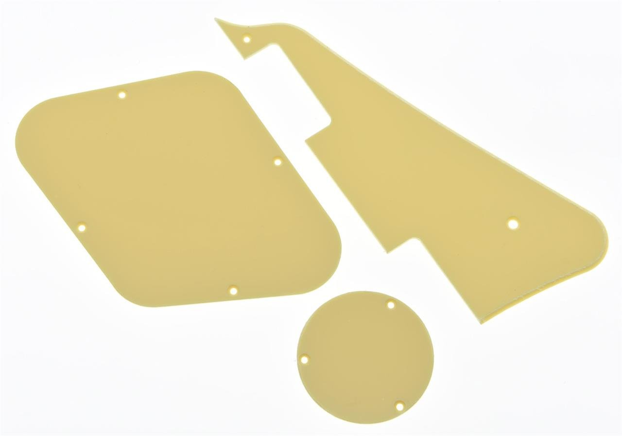 KAISH Solid Cream 1 Ply LP Pickguard & Rear Plate Switch Plate Cavity Covers for Epiphone Les Paul