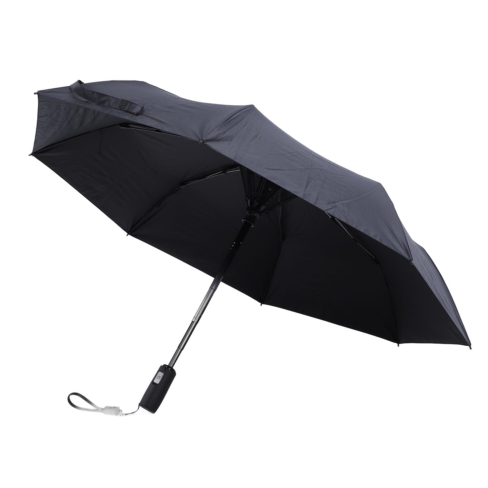 UV Blocking Umbrella with Fan, Portable Cooling Fan Umbrella UPF 50+ Foldable Umbrella for Sun and Rain, USB Rechargeable Travel Umbrella with Fan and Mist Spray for Summer