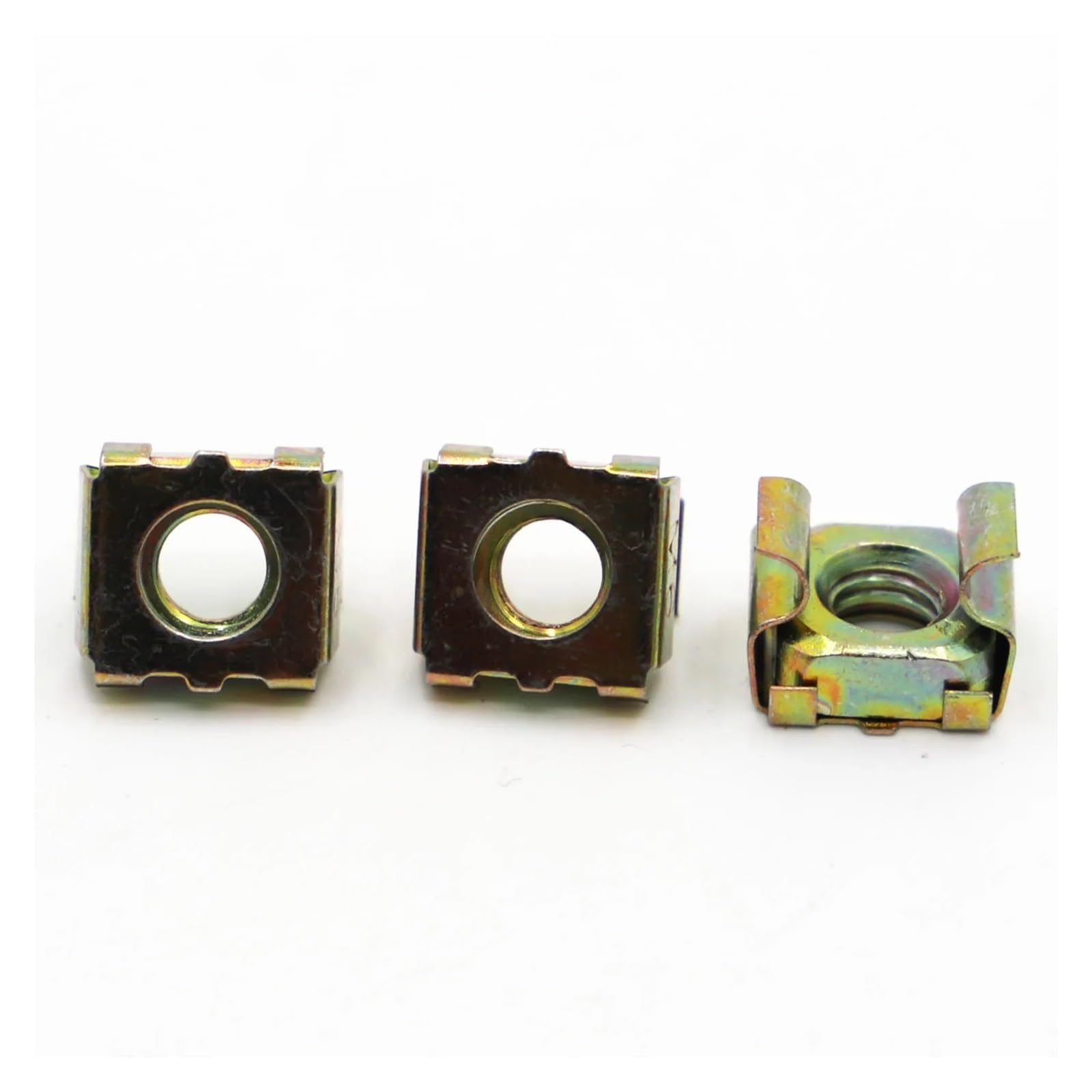 Dadi in gabbia, telaio aperto, 100 pezzi M4 M5 M6 M8 M10 M12 Dadi galleggianti Quartet zincati colorati Cassetta Dado elastico for scheda Dado a gabbia Dado a scatto quadrato(M6)