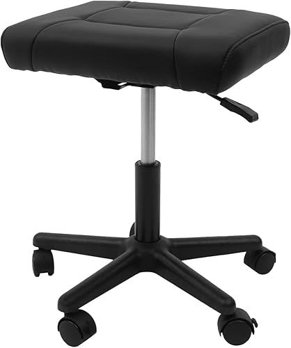 Reposapiés de altura ajustable de 15.75 a 20 pulgadas con ruedas, reposapiés con bloqueo debajo de la mesa, taburete otomano ergonómico para oficina