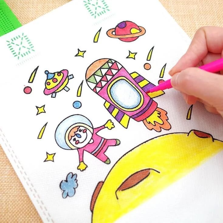 Image of Crackles DIY Coloring Bags | Kids Party Bags, Gift Bag, Kids Party Favour Bags, Candy Treat Goody Bag, Kids Party Favours for All Events - Pack of 24 Random Prints