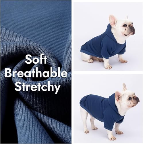 Image of 2 Pack Dog Hoodie Warm Hood Dog Sweater Cold Weather Small Dogs Sweatshirt Comfort Pet Clothes for Small Medium Dogs with Pockets Chihuahua Clothes for Male Female Girl Boy Sporty Daily Wear