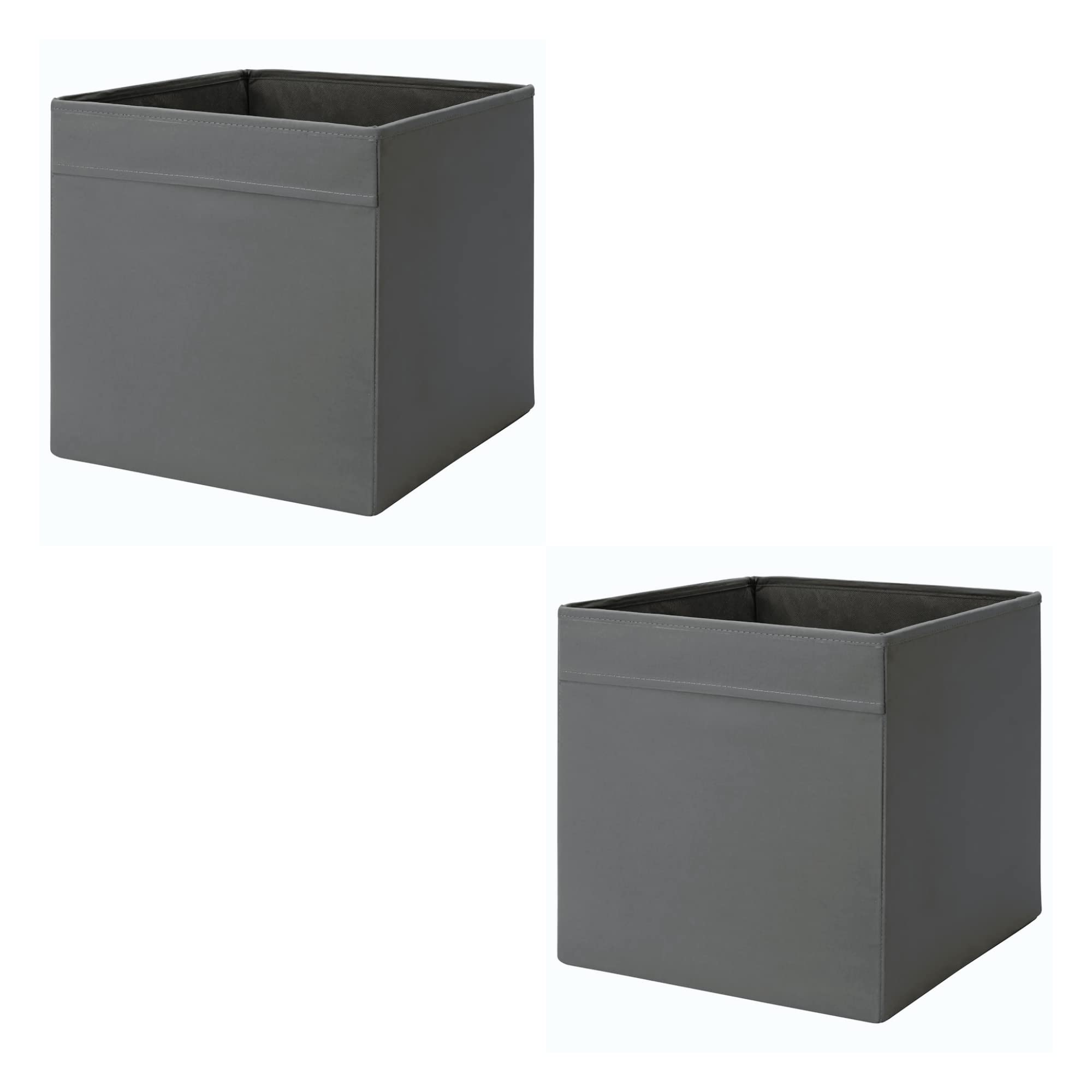 Mac Marie & Adam's Collection Your Comfort Is Our Ambition.... Grey Mac Drona Storage Box 33X38x33 Cm Office/Home Storage Box Perfect For Everything. Foldable Storage Organizer Boxes For Shelving Unit Bedroom, Wardrobe, And Toys, Children, (2 Pack, Dark )