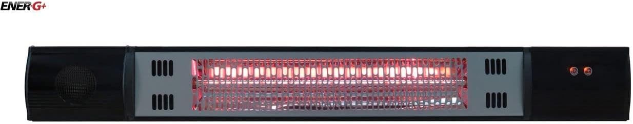 EnerG+ Infrared Electric Outdoor Heater - Wall Mounted with Bluetooth Speaker, Black (HEA-21590BT)