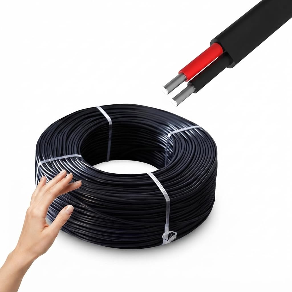 drumstone copper electrical wire 16/20 awg 2 core 500 feet black cable for home and industrial wiring