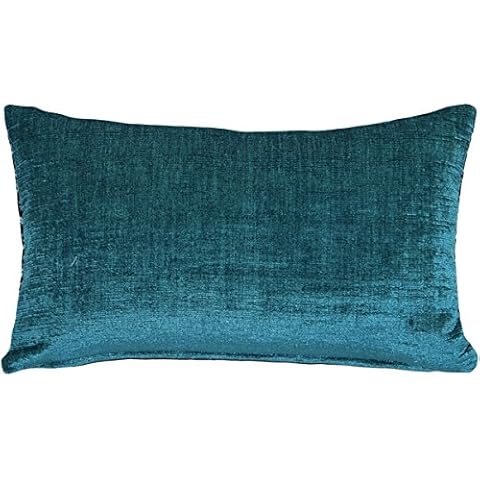 Pillow Decor Venetian Velvet Peacock Teal Throw Pillow 12x20 Cover