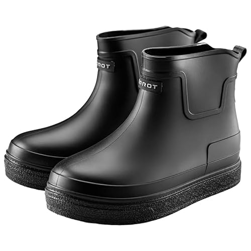 Wellington Boots Women and Men Ankle Ladies Wellies Short Chelsea Booties Waterproof Rain Boots Outdoors Garden Walking (Black, One Size, Adult, Women, 6, Numeric, UK Footwear Size System, Medium)