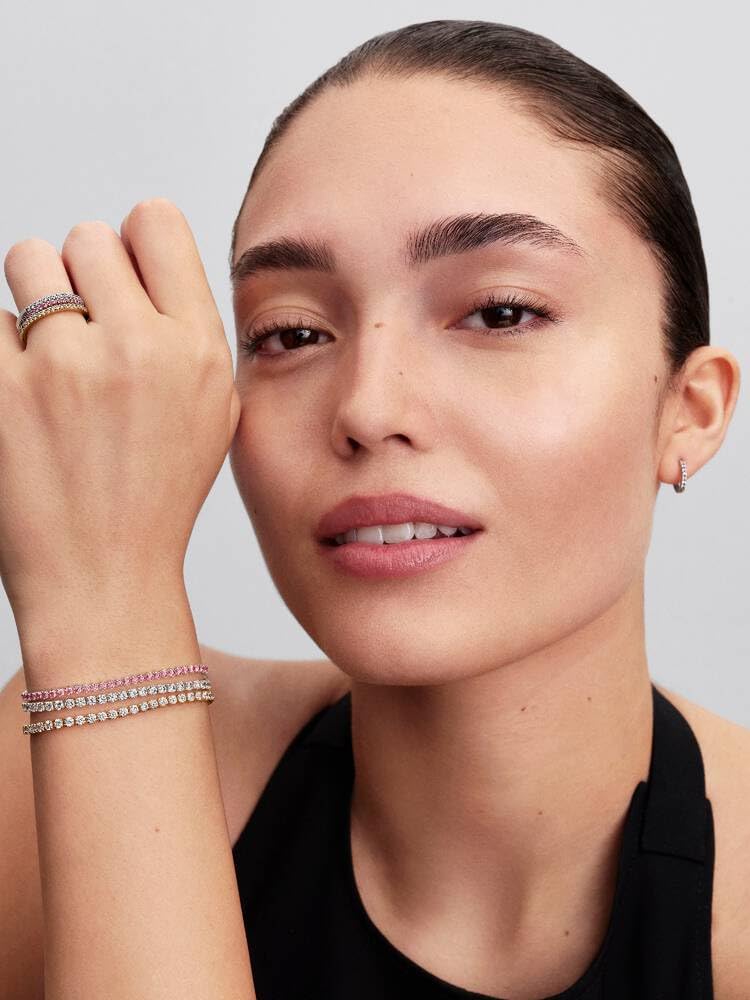 PANDORA Anillo para mujer Plata Brillante Rosa Banda 192999C02