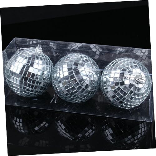 1 unidad de bola espejada plateada para decoración en fiestas, bodas, Navidad y eventos festivos; construcción sólida para una impresionante reflexión de luz miniatura 5