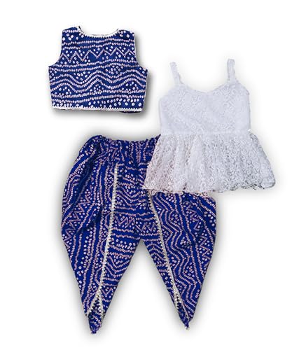 Image of Girl's Top And Dhoti and dupatta Set for 2-10 Year