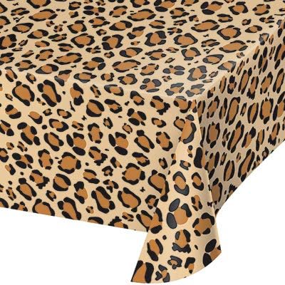 Creative Converting Club Pack Party Decorations/Tableware Leopard Printed Plastic Tablecover 54in x 108in, Box 6 Plastic Tablecovers