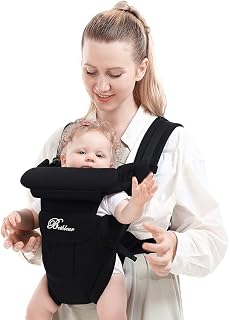 Baby Carrier, SpringBuds 4-in-1 Ergonomic Backpack Baby Wrap Carrier Front and Back for Newborns to Toddlers with Head Support (Black)