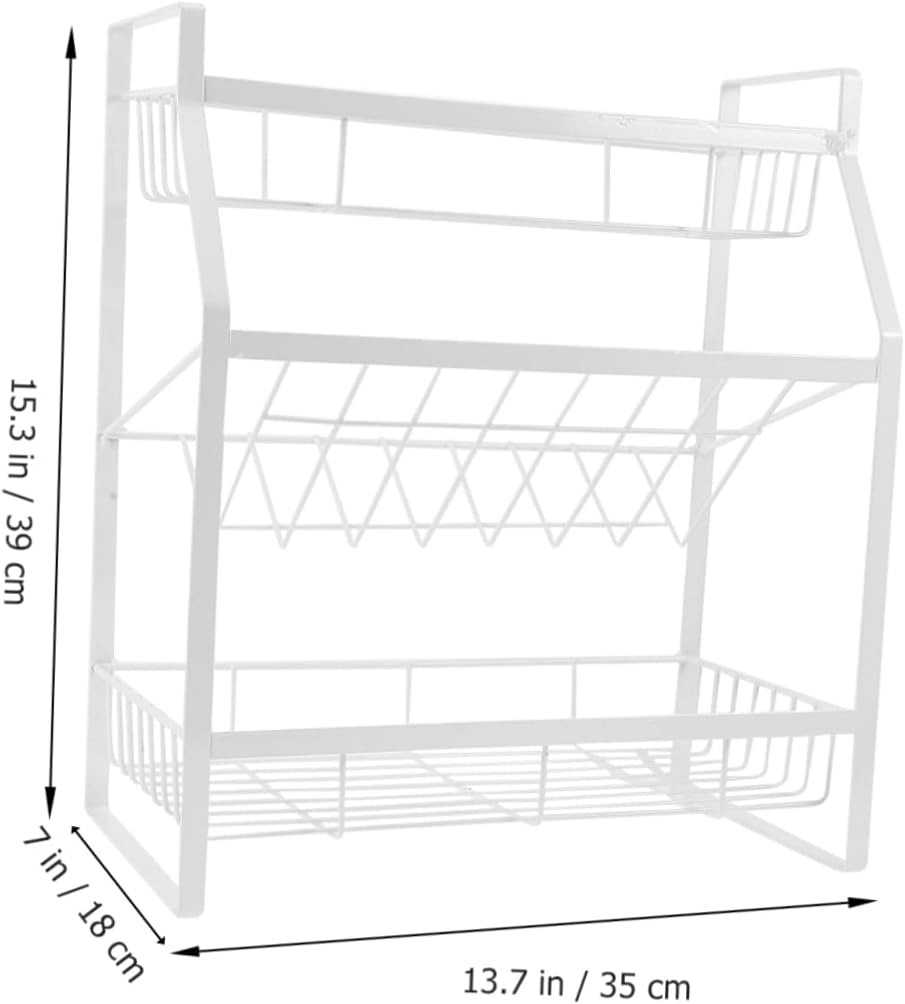1Pc Carbon Steel Kitchen Spice Rack Multipurpose Slip Storage Shelf for Countertop Elegant Organizer for Home Kitchen Bathroom and Bedroom Design