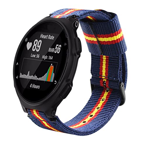 ESTUYOYA - Correa de Nailon Compatible con Garmin Forerunner 235/220/230/620/630/735xt, Approach S20/S5/S6 Bandera de España Pulsera Nailon Transpirable Deportiva Elegante - Otan
