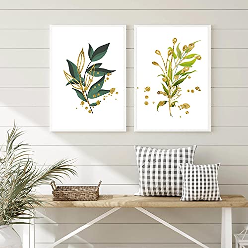 Affiches murales modernes feuilles vertes grand format 60x80