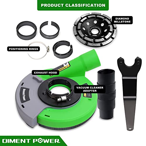 Diment Power Grinding Dust Shroud For Angle Grinder 4 1/2-Inch / 5-Inch, Diamond Grinding Cup Wheel 5-Inch #TOP2