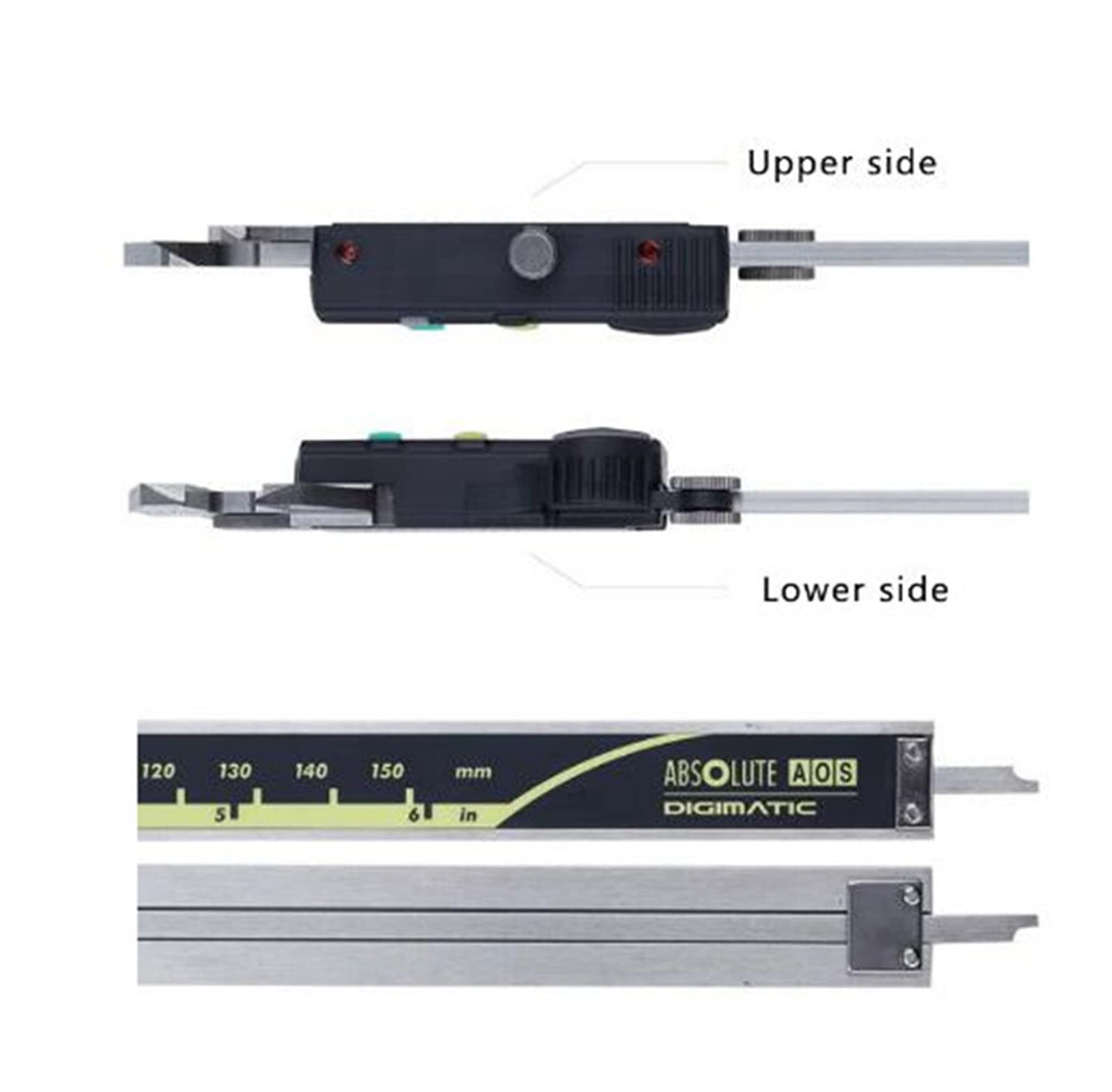 Suwmiarka cyfrowa, Cyfrowe Cyfrowe zaciski Vernier 12 cali 0-150 200 300mm 500-193-20 Caliper LCD Elektroniczna pomiarowa stal nierdzewna(500-196-20 150mm)