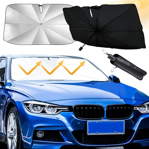 Sonnenschutz Auto Frontscheibe Innen,140 x 79 cm Auto Sonnenschutz Frontscheibe,Faltbar Autos-Sonnenschirm,Effizienter UV-Schutz,AUT-o Windschutzscheibe Sonnenschirm,Passend für die meisten AUT