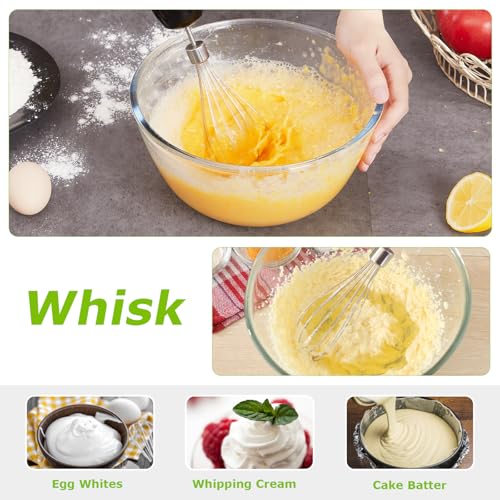 Bonsenkitchen 4-in-1 Immersion Blender Handheld, 20 Speeds Hand Blender with Turbo Mode, Stainless Steel Blade, Egg Whisk, Beaker & Chopper Bowl, Stick Mixer for Soup, Smoothie, Puree, Baby Food