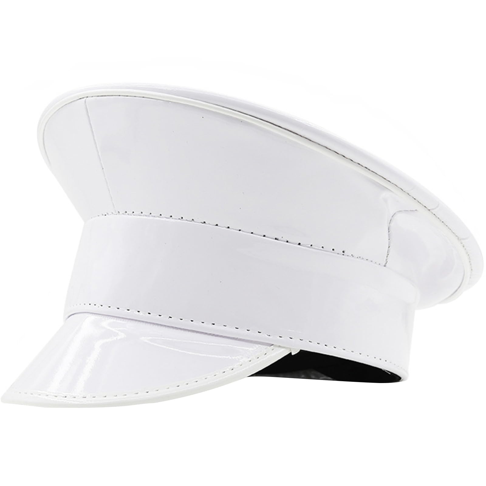 Chapeau en cuir verni pour femme et casquette de capitaine de fête EVJF tendance