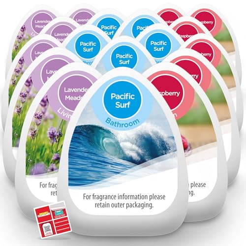 SOL 18pk Mini Gel Air Fresheners - Strong Bathroom Air Fresheners Multipack for Home Kitchen Gym Locker Office Long-Lasting Fresh Scent Gel