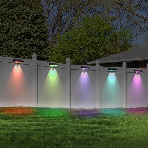 Apliques de pared exterior solar IP65 impermeables con iluminación decorativa RGB para terraza 7
