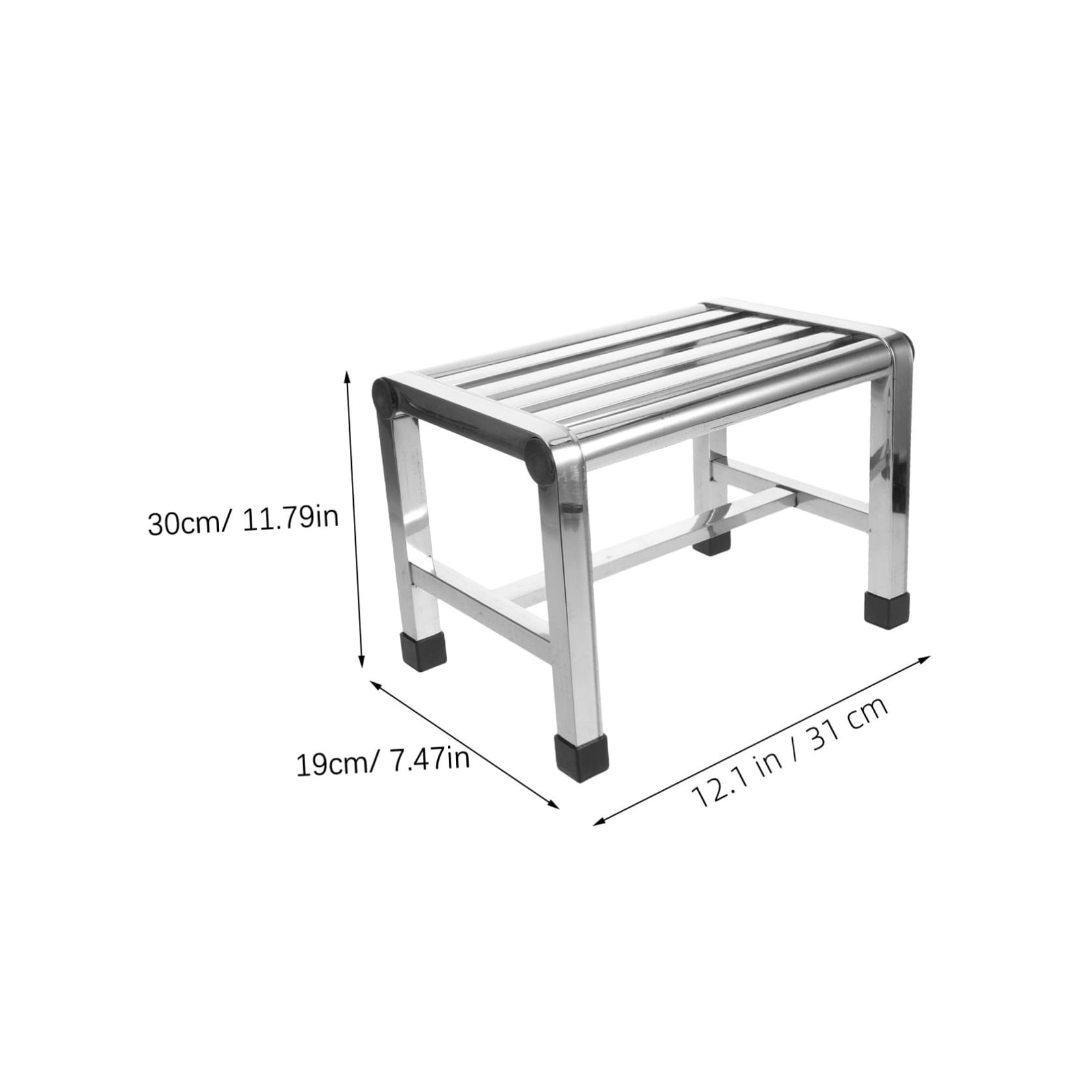 Baluue Taburete de Ducha de Acero Inoxidable Antideslizante, Banco de Baño Ligero y Resistente para Personas Mayores, Adecuado para SPA y Habitaciones de Lavandería