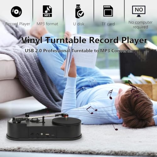 KIKAPA Phonographe portable 33/45RPM Tourne-disque Convertisseur Enregistrer des disques vinyles de musique sur carte MP3 TF / USB Haut-parleur intégré Pièces de rechange - Les Beatles, Paul McCartney, John Lennon, RIngo Starr, George Harrison KIKAPA Phonographe portable 33/45RPM Tourne-disque Convertisseur Enregistrer des disques vinyles de musique sur carte MP3 TF / USB Haut-parleur intégré Pièces de rechange – Image 3