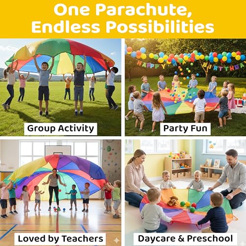 image for GSi Kids Play Parachute Rainbow Parachute Toy Tent Game for Children G