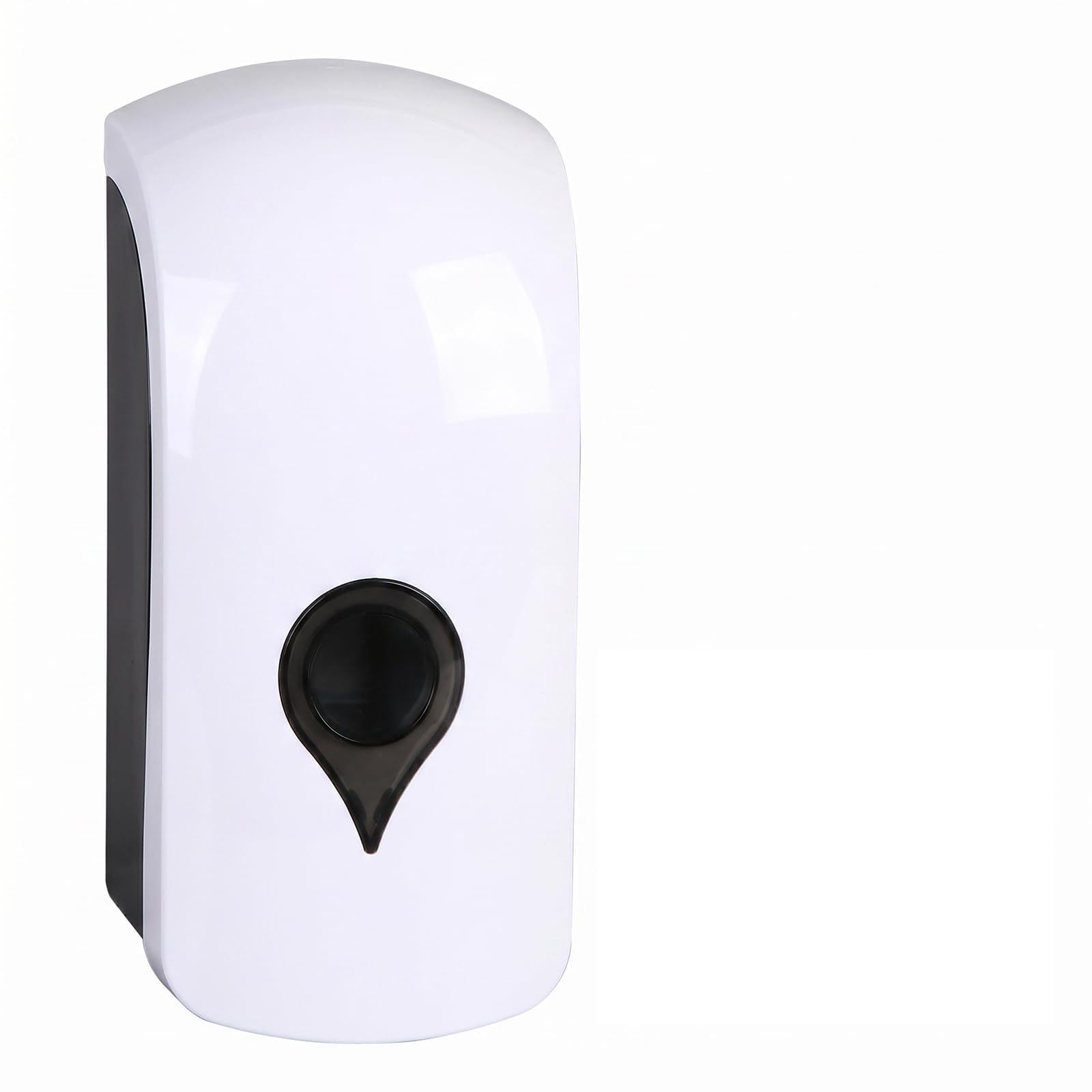 Soap Dispenser - 1000ML Wall Mounted Liquid Soap Dispenser Manual Push Pump with Sign Stickers Durable ABS Plastic Hand Dispenser Ideal for Bathroom Kitchen Office Hotel School (White)