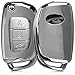 Produktbild kwmobile Autoschlüssel Hülle kompatibel mit Hyundai 3-Tasten Autoschlüssel Klapp - TPU Schutzhülle Schlüsselhülle Cover in Hochglanz Silber