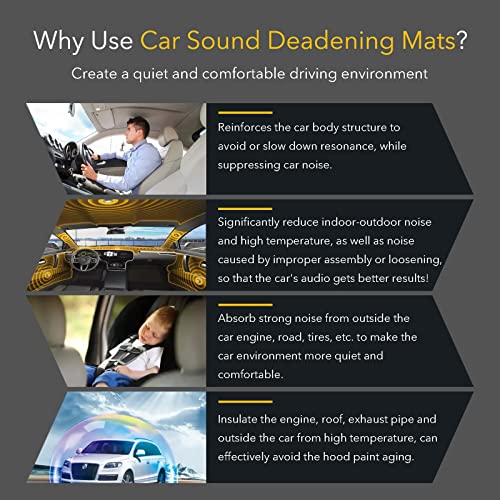 Koikey CIP5M8P Car Sound Deadening Material Mat - 197 Mil 8.7 Sqft Auto Audio Deadener Foam, Sound Dampening And Heat Insulation thumb #3