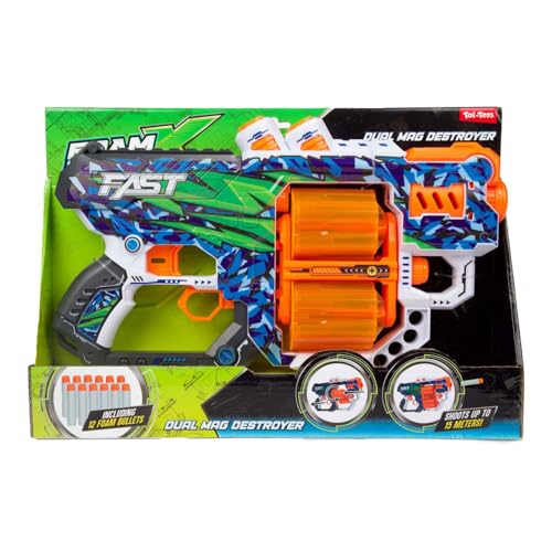 Toi-Toys Pistolet à mousse Dual Mag Destroyer avec 12 flèches