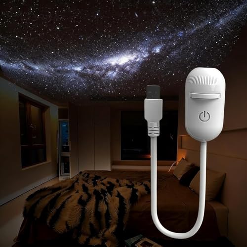 [12 Pcs Films] Galaxy Projector 2-in-1 Starry Sky projectors & Galaxy projector Night Light with 12 Projection Films 360 Adjustable HD LED Space Lamp for Bedroom Decor & Milky Way Mood Lighting