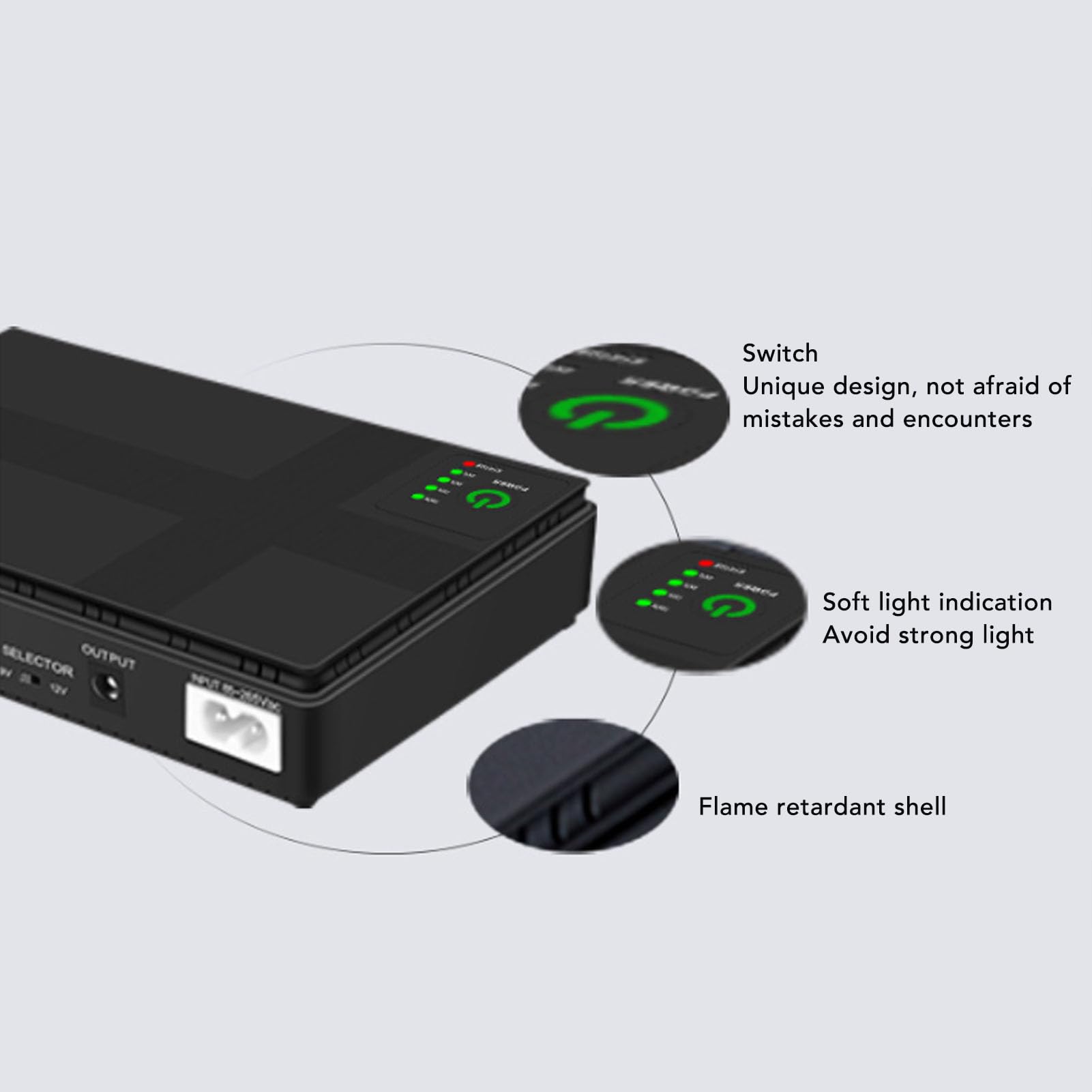 Conocimiento de Batería de 20000mAh UPS, Fuente de Alimentación de Alimentación Ininterrumpida Fuente de Alimentación de la Batería con (Enchufe de la UE 100-240V)