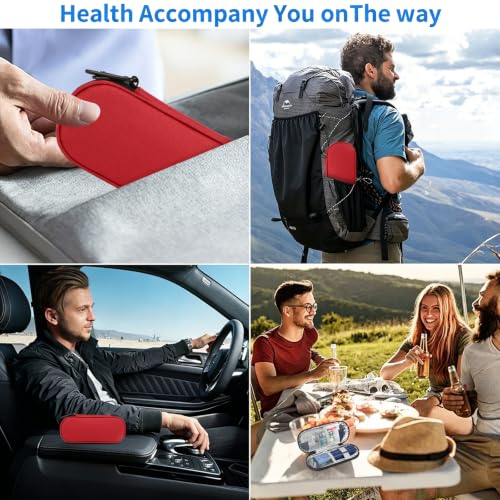 Image of Insulin Pen Cooler Travel Case with 2 Reusable TSA Approved Ice Packs, Diabetic Medication Insulated Cooler Bag for Insulin Pens and Other Diabetic Supplies Storage Red