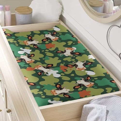 Image of Tie-Dye Cow Changing Pad Cover Baby Boys Girls Changing Table Pad Covers Diaper Change Table Sheets Covers Soft Breathable