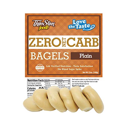 ThinSlim Foods 90 Calorie, 0g Net Carb, Love The Taste Low Carb Plain Bagels