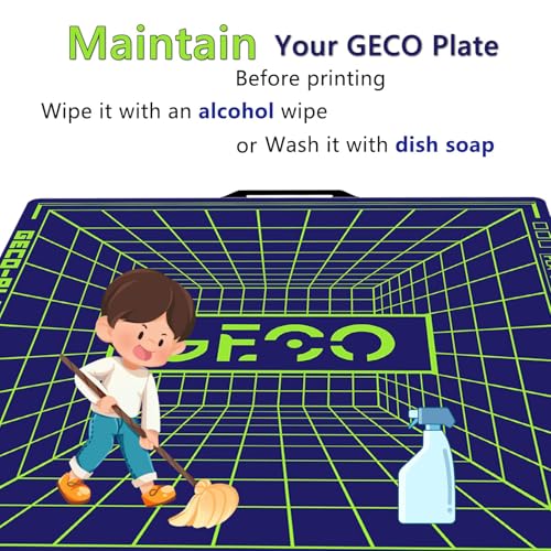 2025 Upgraded supertack build plate GECO Plate PLA Plate (No Heating) Compatible with Bambu-Lab P1P/P1S/P2S/X2D/X1C/X1E/A1 3D Printer 257X257mm Magnetic Spring Steel 0℃ Printing Hot Bed