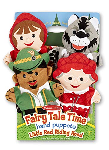 Melissa & Doug Fairy Tale Friends Hand Puppets - The Original (Set of 4, Little Red Riding Hood, Wolf, Grandmother, Woodsman, Great Gift for Girls & Boys - Kids Toy Best for 2, 3, 4, 5, 6 Year Olds)
