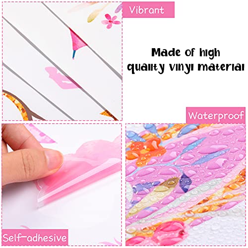 Outus 4 Sheets Unicorn Wall Decals Peel And Stick Watercolor Unicorn Wall Decals Heart Flower Unicorn Stickers For Girls Kids Bedroom Nursery Decorations #TOP2